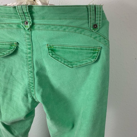 RARE Vintage LEI Originals sea-foam green corduroy Flare Jeans Sz 3 juniors boho - Picture 7 of 12